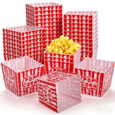 Tebery popcorn boxes with red and white stripes for movie night snacks