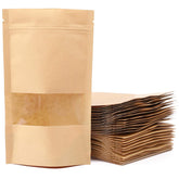 Tecbeauty kraft bag with window and ziplock for fresh snacks.
