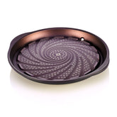 TECHEF KBBQ grill pan shows cast aluminum construction for even searing.