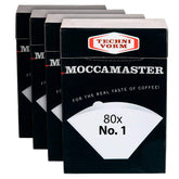 Technivorm Moccamaster Cup-One filter in white paper design for a clean, rich brew.