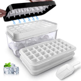 TECHSHARE ice trays with lid and bin for organized freezing.