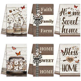 TecUnite farmhouse towels set with multi-designs for versatile kitchen use and decor