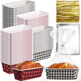 Teenyyou Christmas paper loaf pan 50-piece set, ideal for quick holiday gifts and bake-and-serve treats.