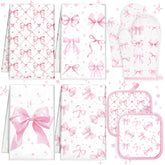 Teenyyou Coquette pink bow kitchen towels for quick, absorbent cleanups