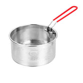 TENTA KITCHEN pasta strainer basket draining pasta directly over pot.