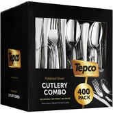 Tepco Settings silver plastic forks for elegant events and easy cleanup