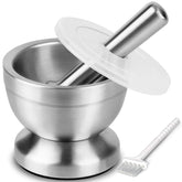 Tera stainless steel mortar and pestle, compact 350ml for small-batch grinding
