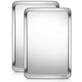 Terlulu baking sheet top view highlighting stainless steel construction for everyday baking.