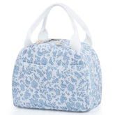 TESAFNG lunch bag front pocket with floral corduroy for organized essentials.