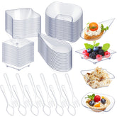 Tessco for you clear mini appetizer plates displaying a vibrant bite display