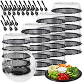 Tessco for you 24-pack serving trays with clear lids for reliable display and transport.