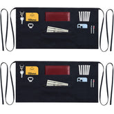 TEXVIDA 7-pocket server apron with zipper pocket in black for organized service