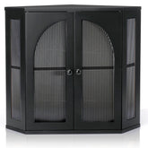 Thalomely corner bread box front view with double doors for easy access.