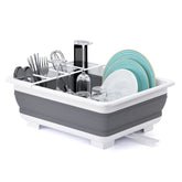 THANSTAR collapsible dish drying rack open for quick countertop drying