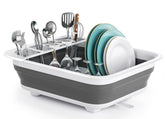THANSTAR collapsible dish drying rack on a compact RV counter, saving space.