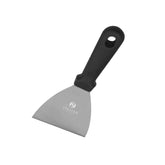 The Italian Kitchen pizza dough scraper with triangular edge for precise dough handling and transfer.