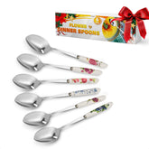 The Little Green Change floral table spoons for soups and cereals.