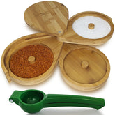 The Velvet Bow Tie 3-tier bamboo margarita rimmer ready for salt, sugar, or Tajin rims.