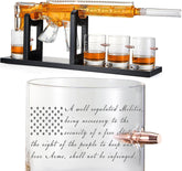 The Wine Savant AR15 decanter with stand for elegant display and 1000ml whiskey pours.