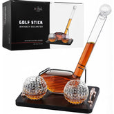 The Wine Savant golf club decanter bottle pour adds a bold centerpiece for bourbon