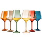 The Wine Savant muted color set6 wine glass, angled view, ideal for stylish indoor-outdoor entertaining.