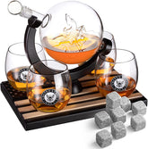 The Wine Savant us navy globe decanter for elegant display