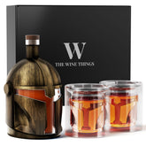 The Wine Things Galaxy helmet decanter 34oz as a striking home bar centerpiece.