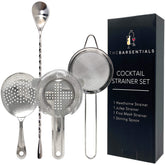 The Barsentials Hawthorne strainer with spring for smooth filtering in cocktails.