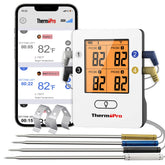 ThermoPro TP25 shows 650ft range for reliable wireless monitoring during outdoor cooking.