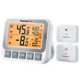 ThermoPro wireless receiver with clear fridge and freezer readings for reliable monitoring.