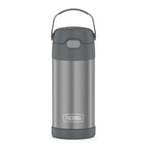 THERMOS FUNtainer 12oz straw bottle keeps drinks cold for hours.