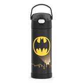THERMOS FUNtainer Batman bottle with spout lid keeps drinks easy to sip on the go.