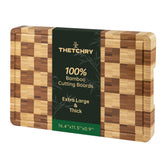 Thetchry bamboo cutting board end-grain checkerboard for durable, even chopping