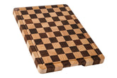 Thetchry checkered cutting board in acacia wood for stylish kitchen prep