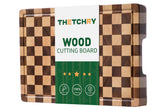Thetchry end grain cutting board with juice groove captures liquids for meat and produce prep.