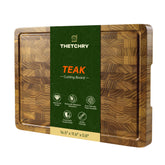 thetchry teak end grain cutting board ideal for daily prep