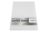 Thirteen Chefs plastic cutting board top view with large 18x12 surface for family prep
