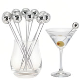 Threehoney disco ball end cocktail pick garnishing olives for stylish drinks