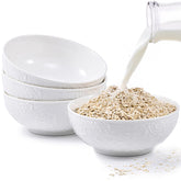 THRYVONA porcelain cereal bowls set of four, 26 oz, generous serving size.