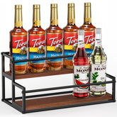 THYGIFTREE Coffee Syrup Rack 2-Tier keeps syrups organized and within reach.