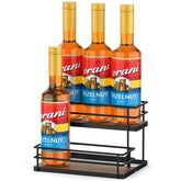 THYGIFTREE coffee syrup rack 2-tier displays six bottles for quick access on the counter
