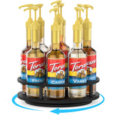 THYGIFTREE rotating syrup organizer displays nine bottles for quick access on the counter