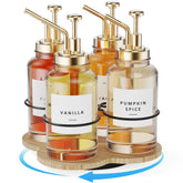 THYGIFTREE rotating syrup organizer front view shows easy flavor access