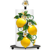 Thyle lemon paper towel holder with round base provides stable countertop appeal.