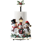 Thyle Winter Snowman paper towel holder on round base for stable countertop support.