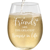 TIAOFENGZHEN wine glass with friendship quote, ideal for best friend birthday celebrations.