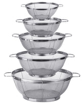 Tiawudi 5-pack colander set with multiple sizes and riveted handles