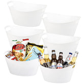 Tiawudi 6-pack oval storage tubs for organized kitchen or pantry use.