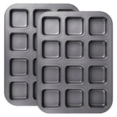 Tiawudi 12-cavity brownie pan set for even baking of mini treats.