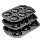 Tiawudi donut pan front view shows six cavities with nonstick coating for easy release.